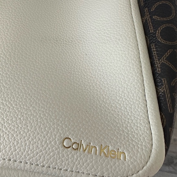 Calvin Klein Elegant Cream and Brown Tote - Picture 7 of 9